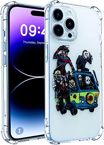 Clear Horror Filmovi uzorak Telefonska futrola Kompatibilna sa iPhoneom 13 Pro max, Halloween vrisak dizajniran za dječake Djevojke Tinejdžeri Otvoreni zaštitni telefon