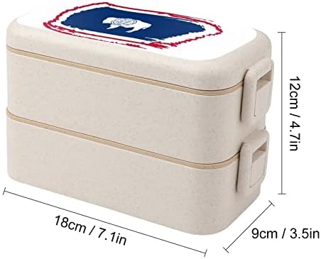 Zastava države Wyoming Dvostruka slaganja Bento ručak Kutija Modern Bento kontejner sa setom pribora