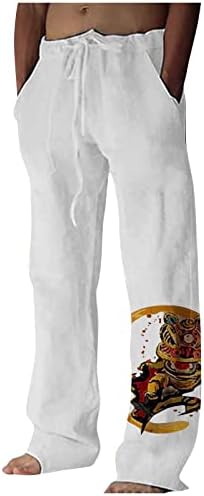 Hlače visokog struka za muškarce posteljine hlače za muškarce savremene udobne kvalitetne pantalone u boji u boji plus veličine
