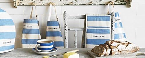Cornesware plava i bijela pruga za odrasle kuhinje za oglase | Kornska pamučna pregača