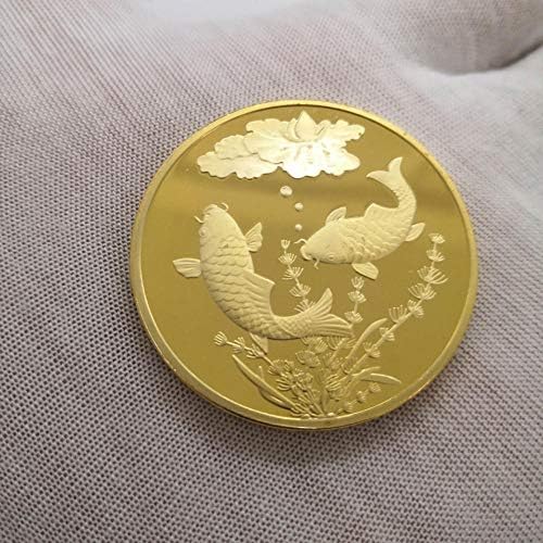 Kina Koi Fish Memorial Coin Coin Feng Shui Coin Lucky Lucky Gold Coin Animal Love Nova godina Coincoin Collection COMMORATIVE novčić