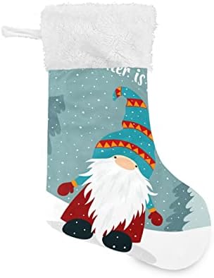 Alaza Božićne čarape Božinska zima Slatka Gnome Classic Personalizirani Veliki ukrasi za skladištenje za obiteljski odmor Sezona Party