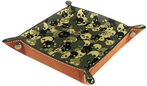 Lyetny Skull Organizator pladanj za skladištenje kreveta Beddide Caddy Desktop ladica Promjena ključeva novčanik kutija za skladištenje ladice za skladištenje ležišta, 20,5x20,5cm