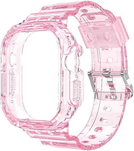 Clear Watch Band Kompatibilan je za Apple Gleda Ultra ultra 49mm Jelly Crystal Robusni kasu za branik TPU prozirna sportska zaštitna