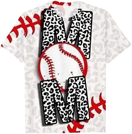 Ženska majica za bejzbol mama, ženske vrhove smiješne leopard majice mama slovo Ispis bejzbol mama Tee Tops Tunike