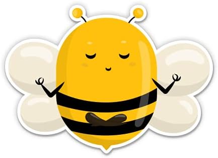 Pčela meditira joga - 3 Vinilna naljepnica - za telefon za laptop za laptop telefon - vodootporan naljepnica