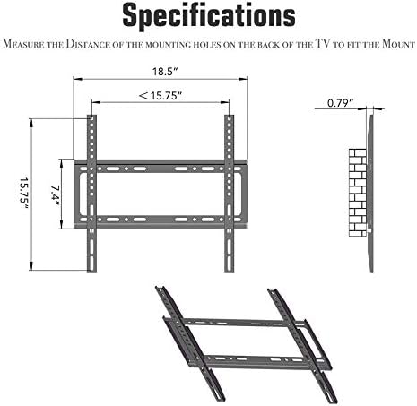 Zidni nosač od nehrđajućeg čelika za većinu 26-55 inča ravne zakrivljene televizore, monitor stand do 50kg podesiva visina nagiba, max vesa 400x400mm