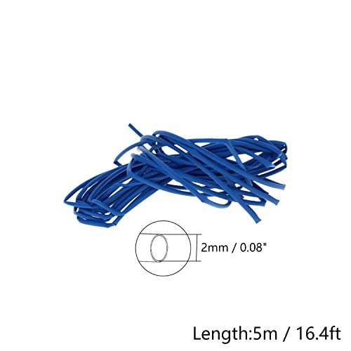 Bettomshin 1pcs PE Toplotni ispušći cijev 0,08 inča Dia 16.4 Ft Dužina izolirana cijev omjer cijevi 2: 1 Električni kabelski rukav za dugotrajnu zaštitu izolacije Plava