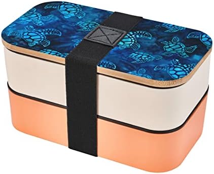 Morska kornjača-plava ručak Bento kutija s nadograđenim podesivim remenom, kontejner za prehrambene prehrambene hrane koja se može