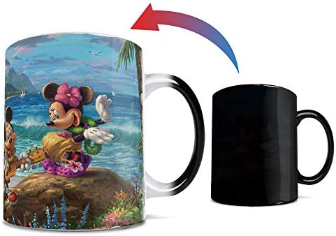 Morphing Mugs Disney-Mickey i Minnie Mouse-Hawaii-jedan 11 Oz boja mijenja topline osjetljiva keramička šolja-slika otkriva kada se
