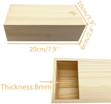 LONG TAO 2 kom 7.9 x3. 9 x2. 4 nedovršena Drvena kutija drvene kutije za blago Drvena kutija za odlaganje prirodne DIY zanatske kutije