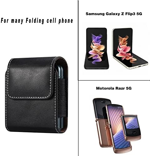 Zaštitni klip pametni telefon Kožni mobilni kaiš kaišom Kompatibilan je sa Samsung Galaxy Z Flip 3, z flip3 5g, z flip 2 ili Motorola RAZR 5G Holster torbica za torbicu za holster [magentic] Phon [magentic]