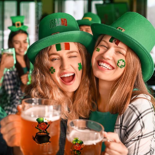 30 listova ST PATRICKS dan tetovaže, JCFicks Dan Dodatna oprema Green Shamrock Irske privremene naljepnice za tetovaže, Dan St.Patrick Boguje ukrasi Poklon za djecu Žene Muškarci