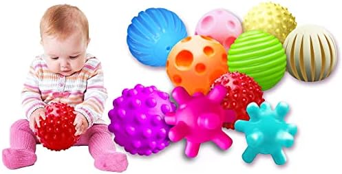Rohsce 10 Pack Senzorne kuglice za bebe Djeca, 6 do 12 mjeseci Igračka za bebe Kuglice i dječji mali masažni mekani teksturirani multi