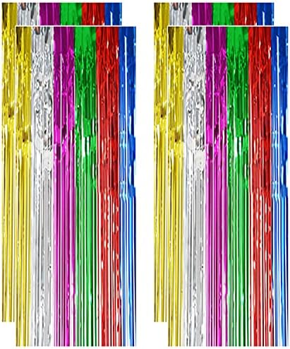 Multicolor foil Fringe Curtain-3ftx8ft - foil Fringe-Backdrop,zavjesa za prozor sa šljokicama, Party Photo Booth pozadina za rođendansku