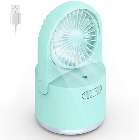 LIZHOUMIL prijenosni Desk Mini Fan 3 načini brzine Usb punjivi Pametni ovlaživač sa 300ml rezervoar za vodu velikog kapaciteta zeleni
