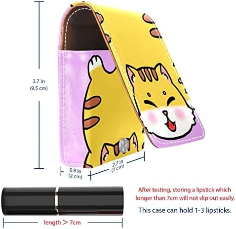 ORYUEKAN šminka za usne za usne mini bag putnička kozmetička torbica, organizator sa ogledalom za vanjsku djeverušušku poklon vjenčani partijski torbice, crtane životinjske mačke lijepe