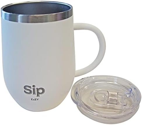 SIP Eazy Pink 12oz 18/8 Izolirana pehar, ručka i poklopac - održava vaša pića vruća do 6 sati hladno do 24 sata - kafa, čaj, pivo,