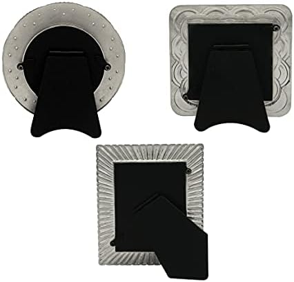 Gifty Gifty Classic 1920S srebrni mini okvir / set od 3 / 2,5x2.5 i 2.5x3.5 u | Za prikaz stola | Savršeno za kućni dekor, vjenčanje,