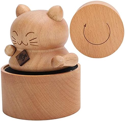 Zgjhff Wood Music Boit Boalth Mačke Figurice Music Box Drvena slatka muzička kutija Kućni ukras Pribor Rođendanski poklon