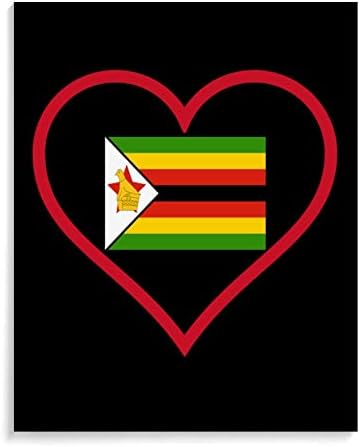 Volim Zimbabve crveno srce boja po brojevima kompleti platno DIY akrilno ulje za kućni zid dekor 12x16 Inch