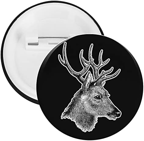 Vintage jelena glava okrugla Tnplate značka igla 2,3 inča Pinback dugme broš oznaka dekoracija DIY poklon Odjeća ruksak dodatna oprema