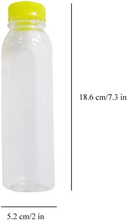 Pakovanje od 12 praznih PET plastičnih boca za sok - 12 oz prozirnih posuda za višekratnu upotrebu sa zelenom poklopcem