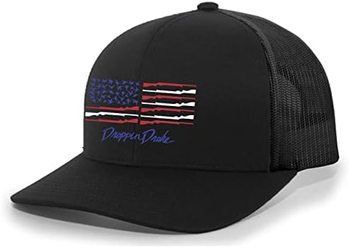 Droppin Drake Američka patka zastava za zastavu Mrežni šešir, crni / američki