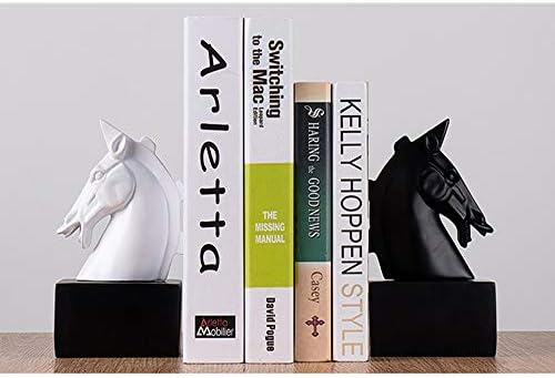 Teerwere Bookend 1 par Resin Desktop Bookends dizajn konjskog uzorka dekorativni krajevi knjiga podržava za prijatelje ili porodice