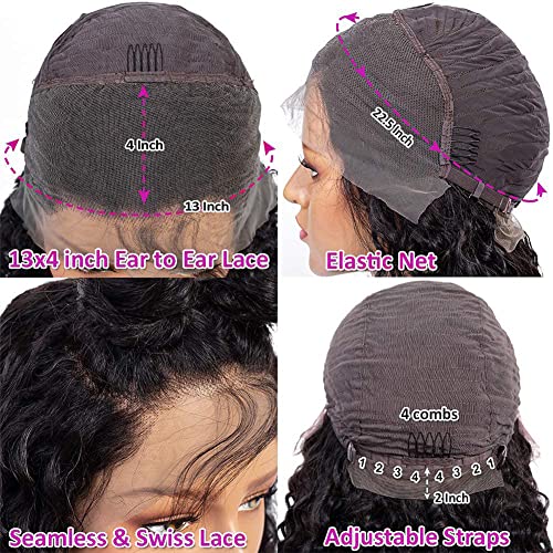 Water Wave Lace prednje perike ljudska kosa 13x4 čipkaste frontalne perike ljudske kose perike za crne žene brazilska Djevičanska