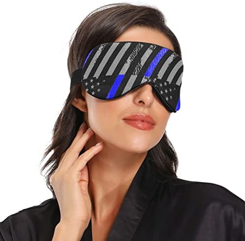 Unisex Sleep Maska za oči tanko plava-linija-zastava-policija za spavanje Spavaća maska ​​Komforno omot za spavanje očiju