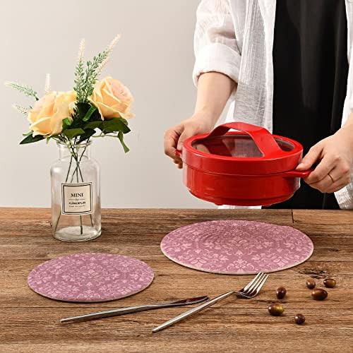 Alaza Pink Floral Mandala Držači potpisnice Thivets Set 2 kom, Pojedinači za kuhinje, pamučne podmornice za vruće posuđe / vruće posude