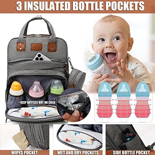 Heegel Baby bager ruksak za bebe sa stanice za presvlačenje, britvi za bebe Pretraživanje tuš kabine, torbe za bebe za dječak, novi
