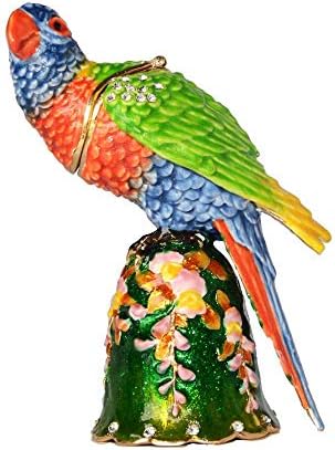 Kip i skulptura Lorikeet Parrot ptica sitnica kutija za ptice figurine blago oblikovane kutije za ogrlice za prikolicu kolekcionarstvo