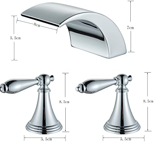 Cfeoerf LED slavine za sudoper 3 rupa kupaonica Slavina za sudopere 2 ručke kupaonice Slavine slap širokod široko rasprostranjena