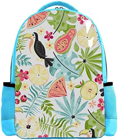 VBFOFBV ruksak za laptop, elegantan putni ruksak casual paketa ramena torba za muškarce, crtani parrot tropski voćni cvjetovi lišće