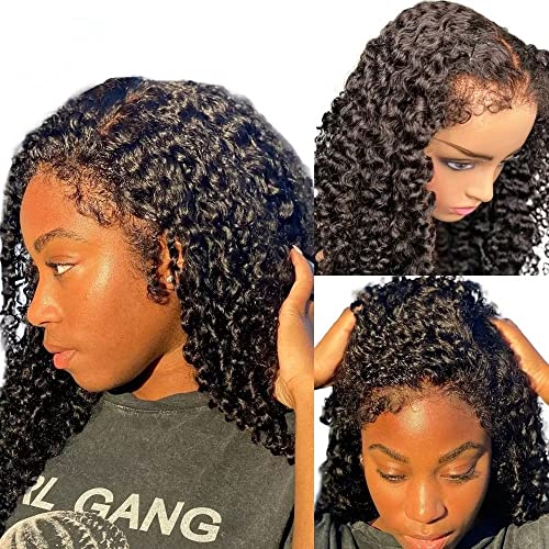 Kinky Curly Edges HD prozirna čipka frontalna ljudska kosa perika s kovrčavom dječjom kosom za žene 13x6 HD čipkasta perika Izbijeljeni čvorovi perike kovrčave duboke Val brazilske Remy ljudska kosa ljepljive perike 180 Density