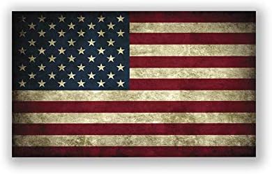 Vintage-izgled američke zastave naljepnice za naljepnicu | 2-pakovanje | 5-inčni za 3-inčni | Naljepnica od stare slave | Merica Decal