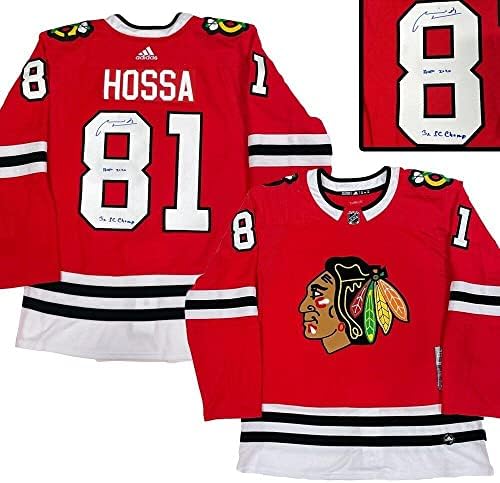 Marian Hossa potpisao Chicago Blackhawks Red Adidas Pro Jersey - HOF2020 i 3x sc - autogramirani NHL dresovi