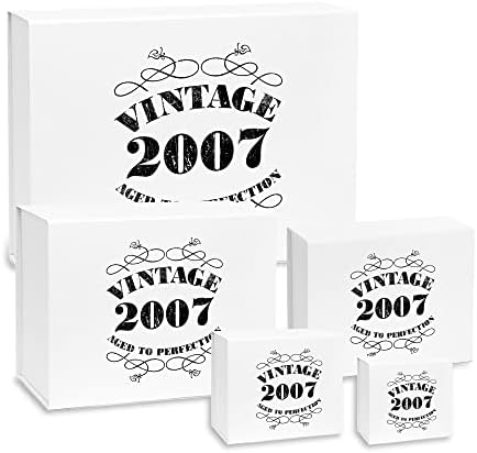 Poklon kutije sa poklopcima-magnetna Poklon kutija - Bijela Poklon kutija za poklone za 16. rođendan u 5 veličina - Vintage-mala