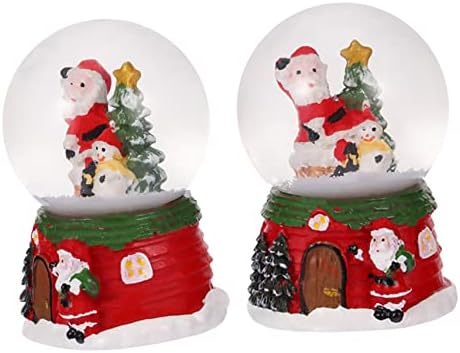 Nolitoy 2pcs Božićna kristalna kugla Nativnost Snow Globe Santa Claus Sning Globe Glass Sning Globe Božić Globe Holiday Desktop Sning Globes Božićne minijature Ornament Glass Earth