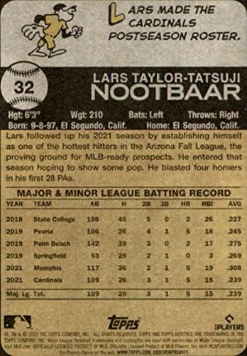 2022 baština za topl 32 Lars Nootbaar RC Rookie St. Louis Cardinals MLB bejzbol osnovna trgovačka kartica