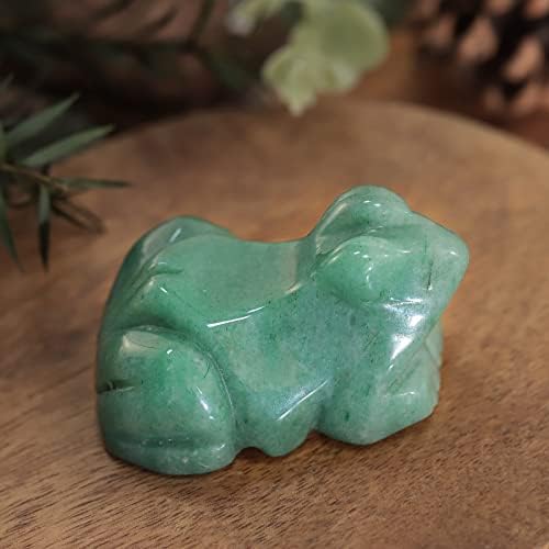 Neyisaa Carving Stop žaba, ljekovita kristalna džepa za životinje žabe figurine ukras 2 , zeleni aventurin