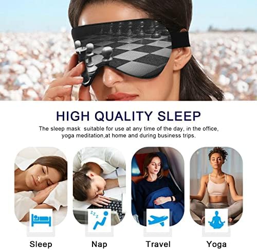 Unisex Sleep Maska za oči 3D-crno-bijelo-šahovsko-bojna noćna maska ​​za spavanje Swomfort omota za spavanje