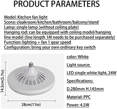 Sggainy stropni ventilator, 11 '' stropni ventilatori daljinski upravljač LED zatamnjene 3 boje, zatvoreni stropni ventilatori za