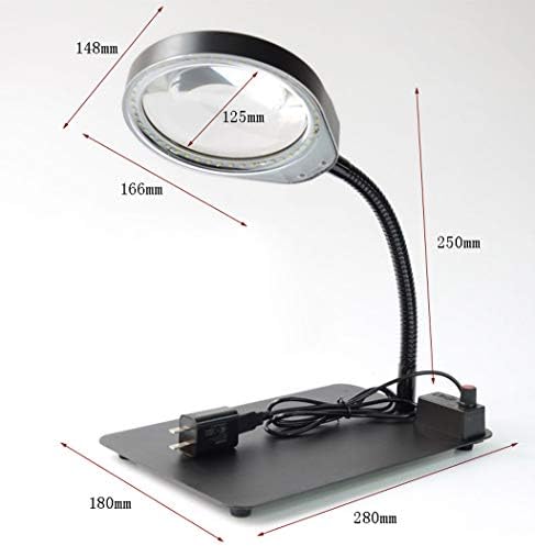 HUANGXING-8 puta desktop Bijelo staklo optička lupa sa LED svjetlima