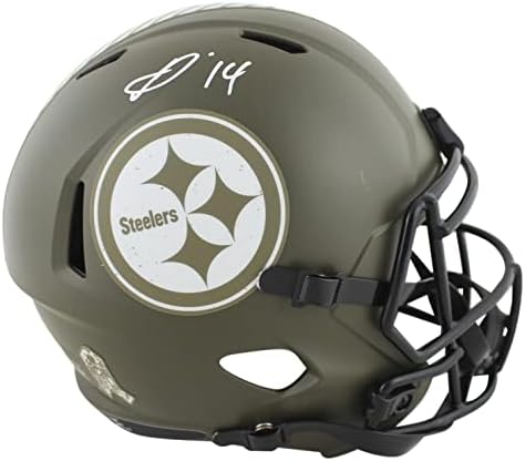 Steelers George Pickens potpisao Pozdrav za uslugu full Size speed Rep kacige JSA-AUTOGRAMED NFL Helmets