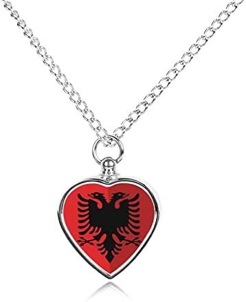 Albanija Flat Heart Flag pet kremiranje nakit za pepeo urna ogrlica Memorijalni nakit privjesak za uspomenu za kućne ljubimce mačka
