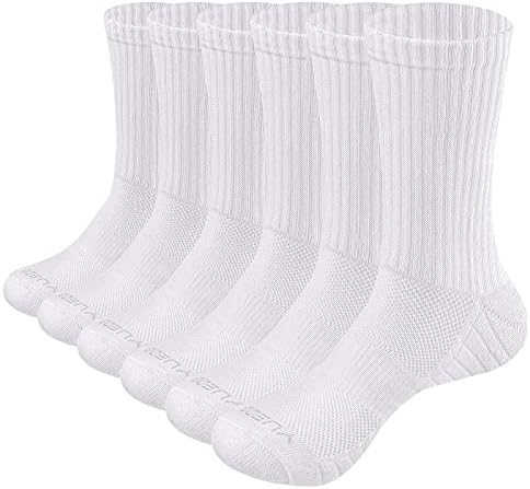 YUEDGE muške sportske čarape za teretanu sa vlagom i vlažnim pamučnim čarapama za posadu za muškarce 5-13, 6 pari / pakovanje