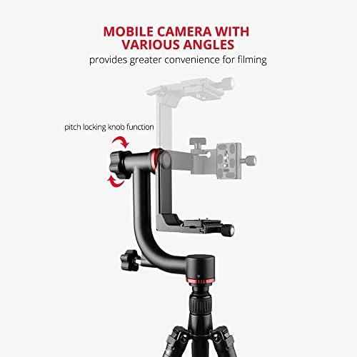 Yelangu Professional Heavy Duty aluminijumski legura Gimbal Starod podržava glatku panoramsko snimanje od 360 stepeni za DSLR kameru